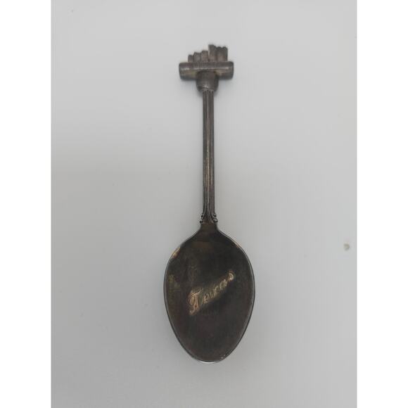 Lot of 2 Texas Souvenir Spoons Dallas Skyline & Centennial Gold Tone Silverplate - Picture 6 of 9